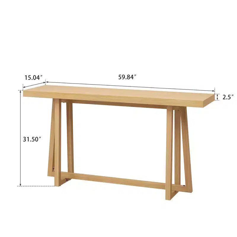 Okak 59.84IN Tavolo rettangolare da ingresso minimalista, Consolle con gambe dal design unico e piano spesso, Tavolino d'appoggio per foyer, esterni