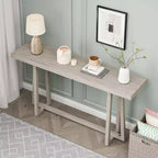 Okak 59.84IN Tavolo rettangolare da ingresso minimalista, Consolle con gambe dal design unico e piano spesso, Tavolino d'appoggio per foyer, esterni