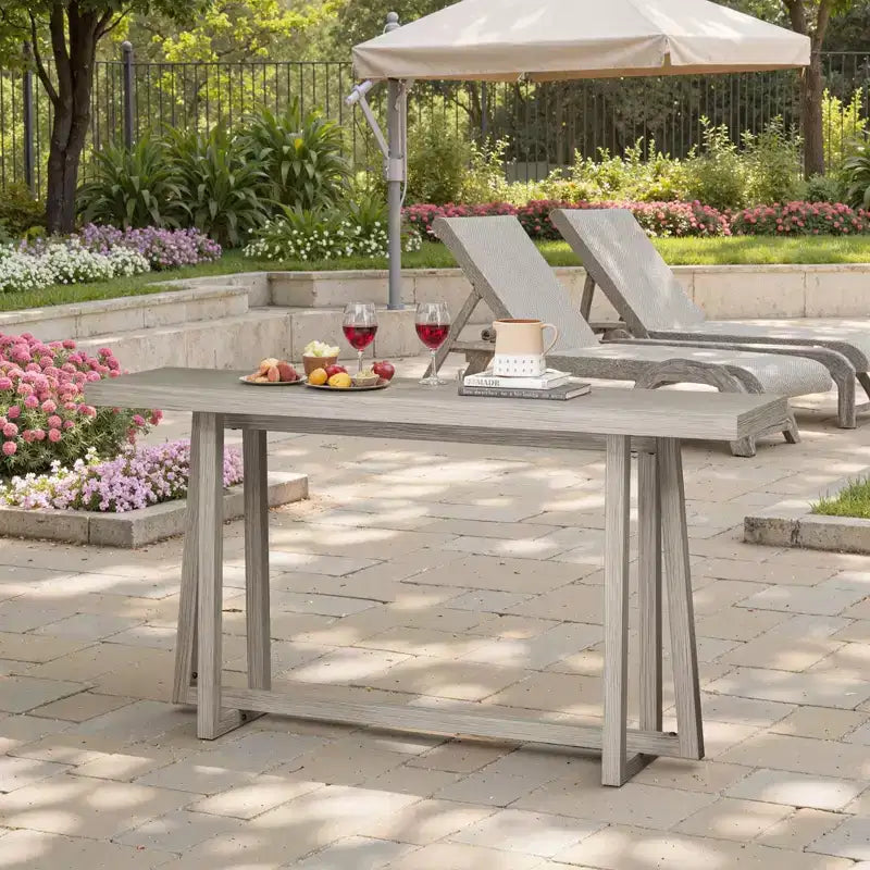 Okak 59.84IN Tavolo rettangolare da ingresso minimalista, Consolle con gambe dal design unico e piano spesso, Tavolino d'appoggio per foyer, esterni