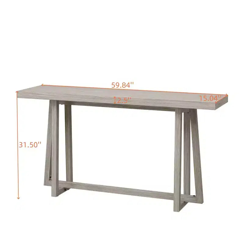 Okak 59.84IN Tavolo rettangolare da ingresso minimalista, Consolle con gambe dal design unico e piano spesso, Tavolino d'appoggio per foyer, esterni
