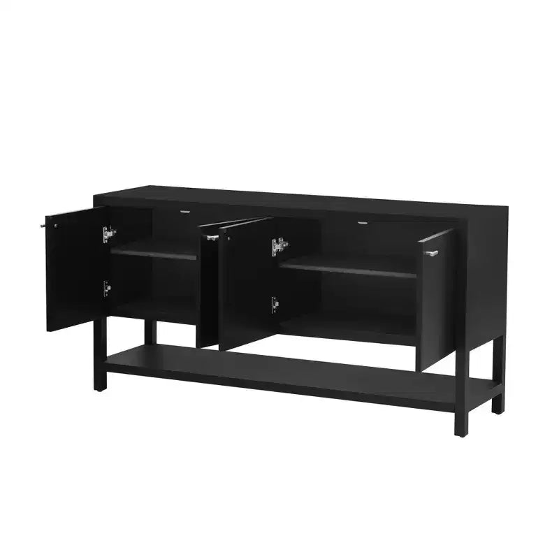 Okak 59.6IN Tavolo Consolle Lungo Moderno con Ampio Spazio di Archiviazione, Tavolo d'Ingresso con 4 Ante e Maniglie in Metallo, Tavolo d'Appoggio per Soggiorno