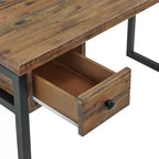 Alaterre Furniture Scrivania da Ufficio Claremont Rustico Legno e Metallo, Finitura Venatura del Legno Naturale con Due Cassetti Laterali, Ideale per Ufficio Domestico e Sala Studio