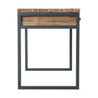 Alaterre Furniture Scrivania da Ufficio Claremont Rustico Legno e Metallo, Finitura Venatura del Legno Naturale con Due Cassetti Laterali, Ideale per Ufficio Domestico e Sala Studio