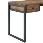 Alaterre Furniture Scrivania da Ufficio Claremont Rustico Legno e Metallo, Finitura Venatura del Legno Naturale con Due Cassetti Laterali, Ideale per Ufficio Domestico e Sala Studio