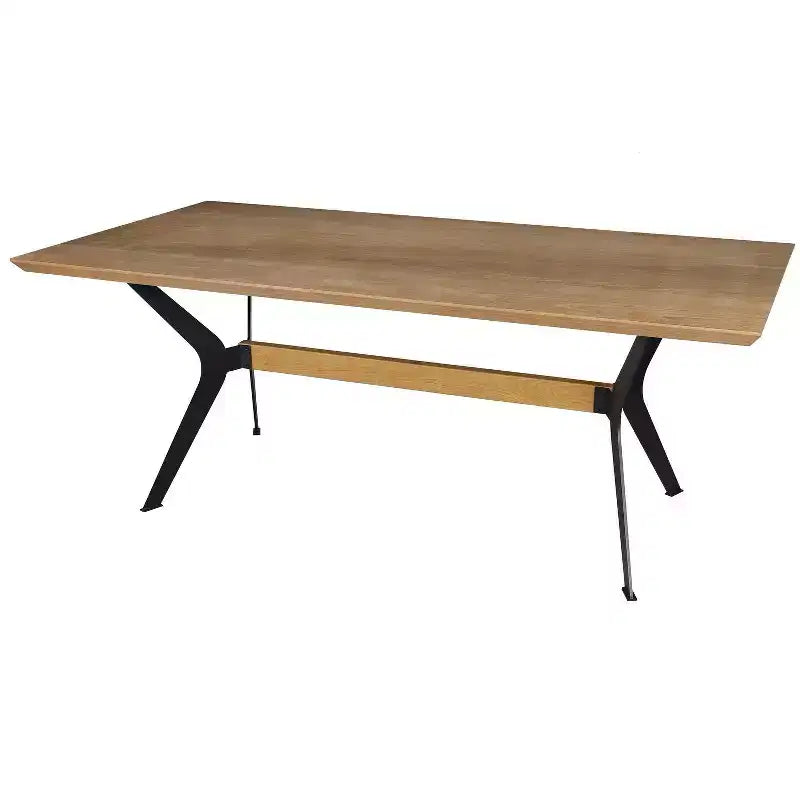 HomeRoots 79 tavolo da pranzo marrone e rosso con base a cavalletto in legno e metallo