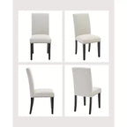 Set di 2 sedie da pranzo moderne imbottite in tessuto, sedie da pranzo con gambe in legno, schienale curvo ergonomico, capacità 120 kg, per sala da pranzo, cucina