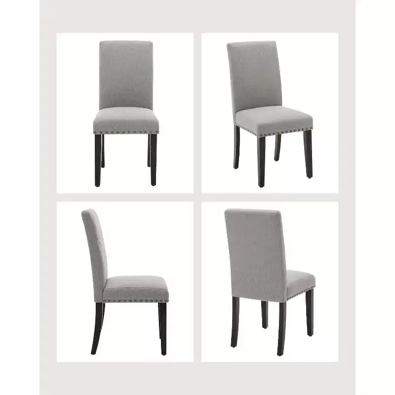 Set di 2 sedie da pranzo moderne imbottite in tessuto, sedie da pranzo con gambe in legno, schienale curvo ergonomico, capacità 120 kg, per sala da pranzo, cucina