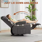 Poltrona reclinabile girevole con massaggio e riscaldamento, divano lounge ergonomico di grandi dimensioni con poggiapiedi estensibile, portabicchieri per soggiorno, camera da letto