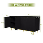 Dyonery 58 Tavolo Consolle in Legno con 4 Ante Scanalate e Ripiani Regolabili Credenza Moderna con Contenitore per Soggiorno, Cucina e Ingresso