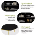 Dyonery 58 Tavolo Consolle in Legno con 4 Ante Scanalate e Ripiani Regolabili Credenza Moderna con Contenitore per Soggiorno, Cucina e Ingresso