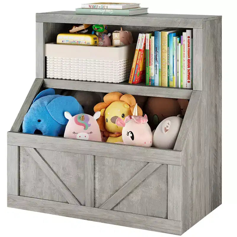 Libreria e Organizzatore Giocattoli per Bambini, Scaffale in Legno da 81 cm, Antiribaltamento e Impermeabile, Adatto per Asilo Nido, Sala Giochi, Camera da Letto, Aula