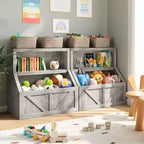 Libreria e Organizzatore Giocattoli per Bambini, Scaffale in Legno da 81 cm, Antiribaltamento e Impermeabile, Adatto per Asilo Nido, Sala Giochi, Camera da Letto, Aula