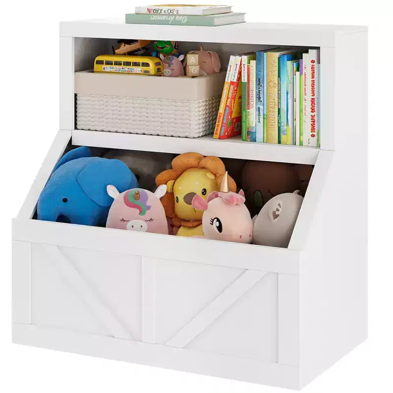 Libreria e Organizzatore Giocattoli per Bambini, Scaffale in Legno da 81 cm, Antiribaltamento e Impermeabile, Adatto per Asilo Nido, Sala Giochi, Camera da Letto, Aula