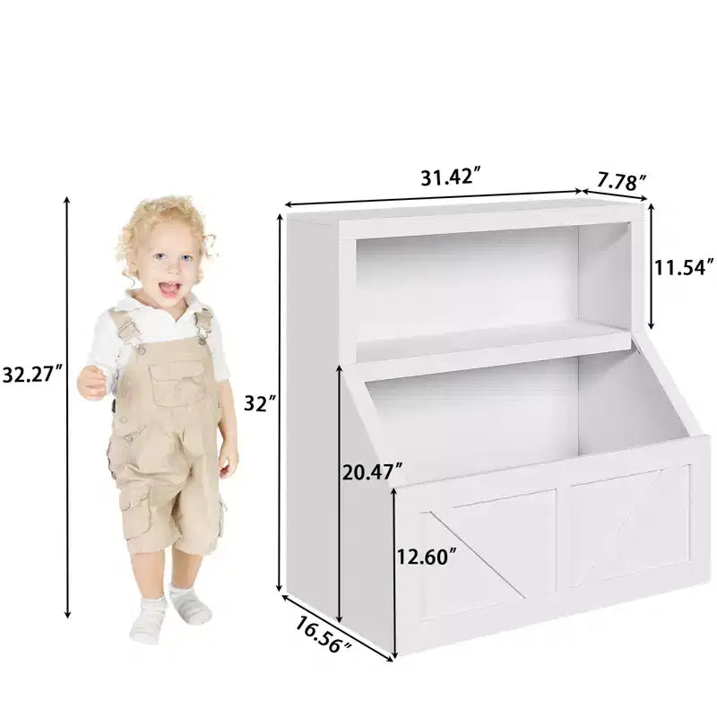 Libreria e Organizzatore Giocattoli per Bambini, Scaffale in Legno da 81 cm, Antiribaltamento e Impermeabile, Adatto per Asilo Nido, Sala Giochi, Camera da Letto, Aula