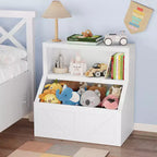 Libreria e Organizzatore Giocattoli per Bambini, Scaffale in Legno da 81 cm, Antiribaltamento e Impermeabile, Adatto per Asilo Nido, Sala Giochi, Camera da Letto, Aula