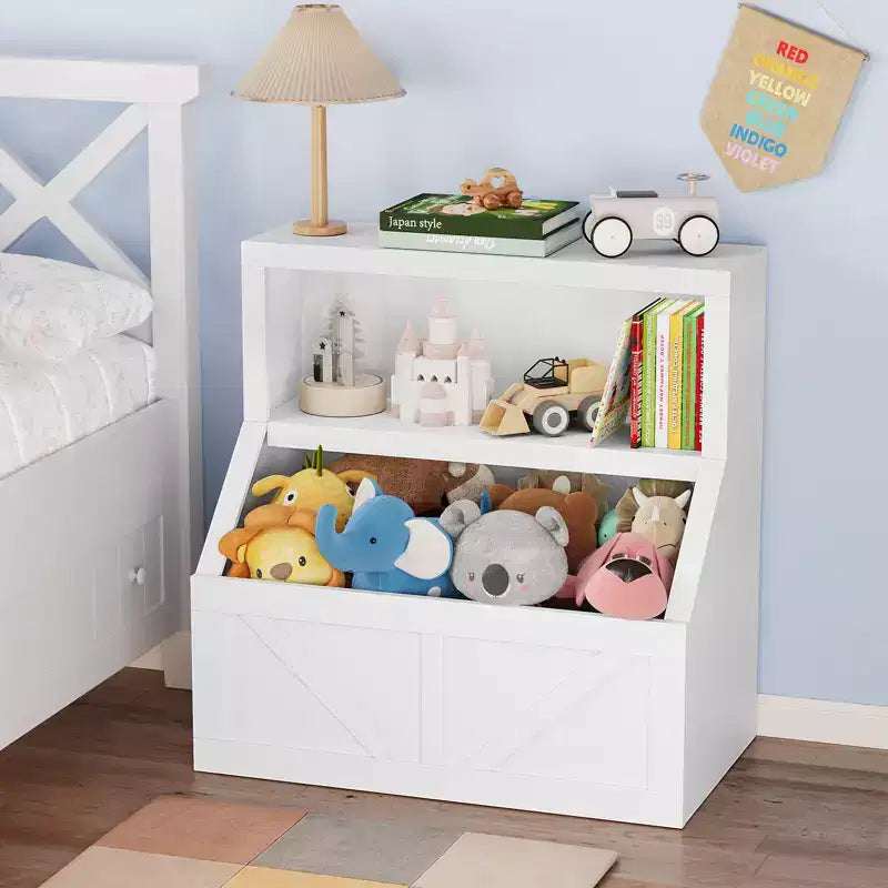 Libreria e Organizzatore Giocattoli per Bambini, Scaffale in Legno da 81 cm, Antiribaltamento e Impermeabile, Adatto per Asilo Nido, Sala Giochi, Camera da Letto, Aula