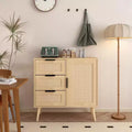 3 Drawer Dresser Rattan Wood Sideboard Storage Cabinet - ModernLuxe
