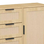 Cassettiera a 3 cassetti in rattan e legno - Mobile contenitore ModernLuxe