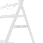Letto a capanna gemello Whisen con luce, letto a capanna basso con recinzione e tetto, design di sicurezza