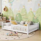 Letto a capanna gemello Whisen con luce, letto a capanna basso con recinzione e tetto, design di sicurezza
