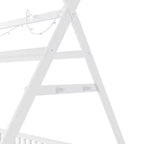 Letto a capanna gemello Whisen con luce, letto a capanna basso con recinzione e tetto, design di sicurezza
