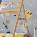 Letto a capanna gemello Whisen con luce, letto a capanna basso con recinzione e tetto, design di sicurezza
