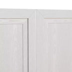 Mobiletto contenitore a venatura legno alto 36 pollici in bianco, organizzatore di stoccaggio con 2 ante in legno massiccio per camera da letto, soggiorno/sala da pranzo