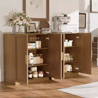 Mobiletto contenitore a venatura legno alto 36 pollici in bianco, organizzatore di stoccaggio con 2 ante in legno massiccio per camera da letto, soggiorno/sala da pranzo