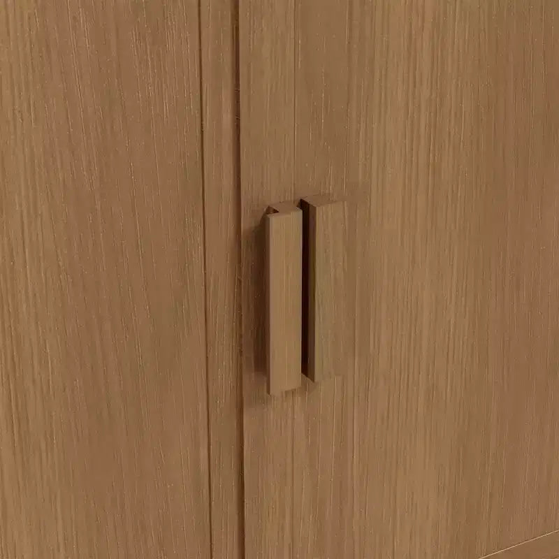 Mobiletto contenitore a venatura legno alto 36 pollici in bianco, organizzatore di stoccaggio con 2 ante in legno massiccio per camera da letto, soggiorno/sala da pranzo