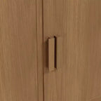 Mobiletto contenitore a venatura legno alto 36 pollici in bianco, organizzatore di stoccaggio con 2 ante in legno massiccio per camera da letto, soggiorno/sala da pranzo