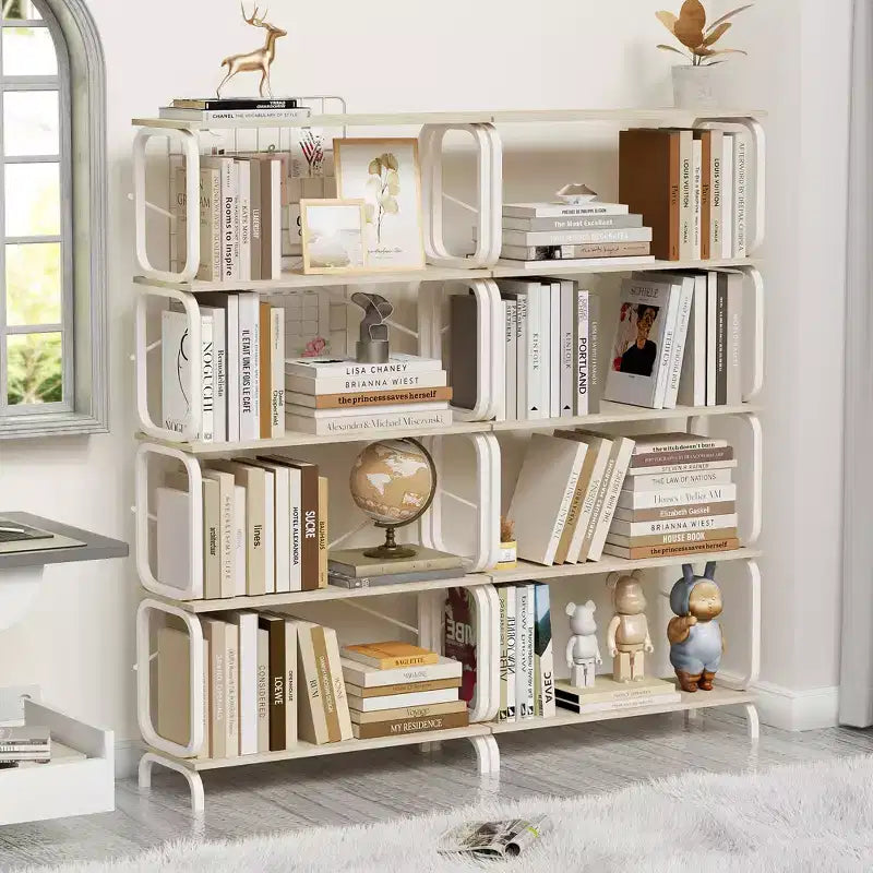 Libreria industriale a 5 ripiani, libreria alta rustica, organizer vintage, scaffale multiuso