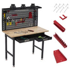 Garage Workbench with Pegboard 20,000 lbs - Steel Work Table w/ Drawers, Mechanic Workstation for Garage Warehouse Workshop