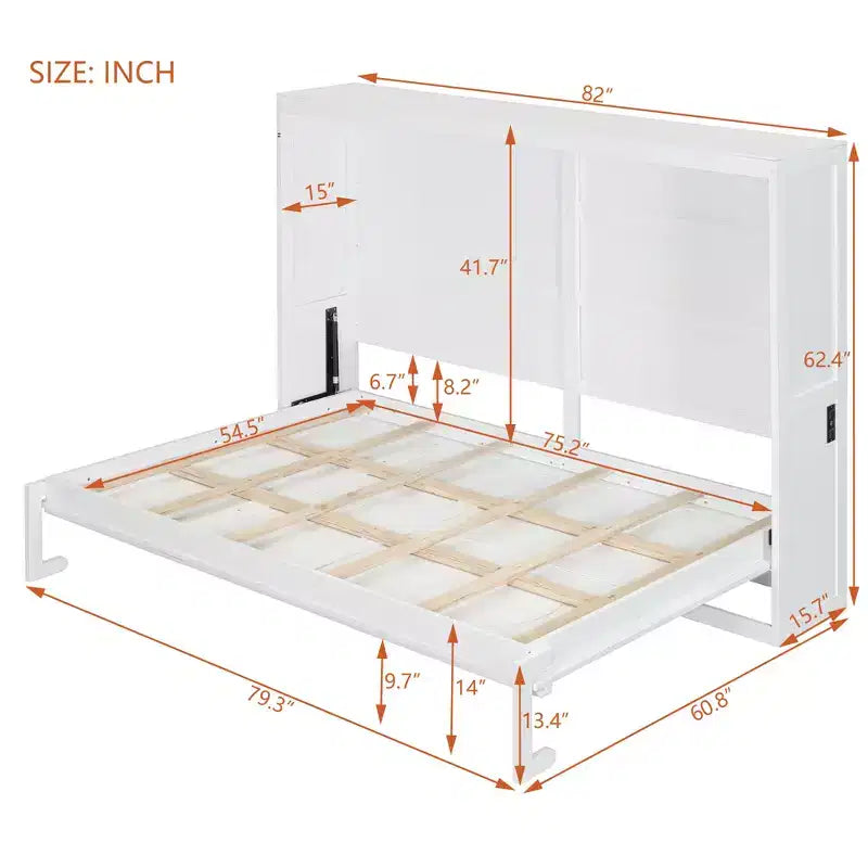 Letto a scomparsa Merax con presa e porte USB integrate
