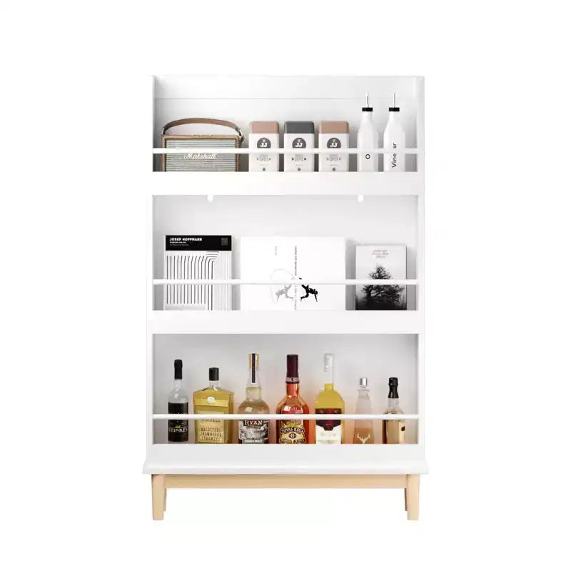 Libreria per bambini con 3 ripiani espositivi frontali, espositore portariviste, bianca - ModernLuxe