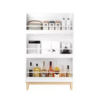 Libreria per bambini con 3 ripiani espositivi frontali, espositore portariviste, bianca - ModernLuxe