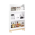 Libreria per bambini con 3 ripiani espositivi frontali, espositore portariviste, bianca - ModernLuxe