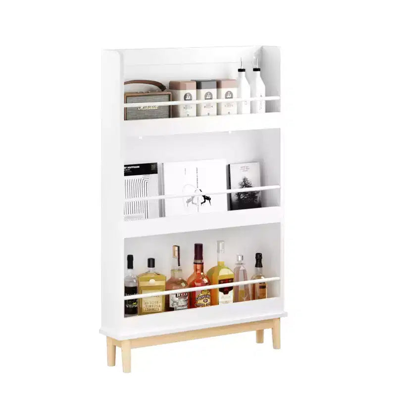 Libreria per bambini con 3 ripiani espositivi frontali, espositore portariviste, bianca - ModernLuxe