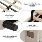 Telaio letto singolo con testiera regolabile, letto a piattaforma imbottito in velluto con 12 doghe di legno, piedini di supporto robusti, beige
