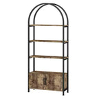 Libreria Ad Arco, Scaffale con Ante Contenitore, Scaffale Industriale Alto 181,6 cm con Robusta Cornice in Metallo e Pannelli di Qualità
