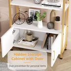 Libreria Ad Arco, Scaffale con Ante Contenitore, Scaffale Industriale Alto 181,6 cm con Robusta Cornice in Metallo e Pannelli di Qualità