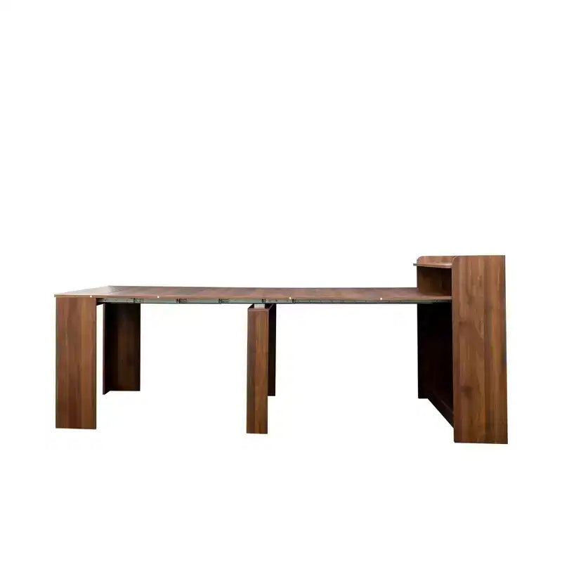 Okak 95.43IN Tavolo da pranzo moderno allungabile con contenitore, tavolo pieghevole salvaspazio con piano lungo, tavolo da cucina per sala da pranzo