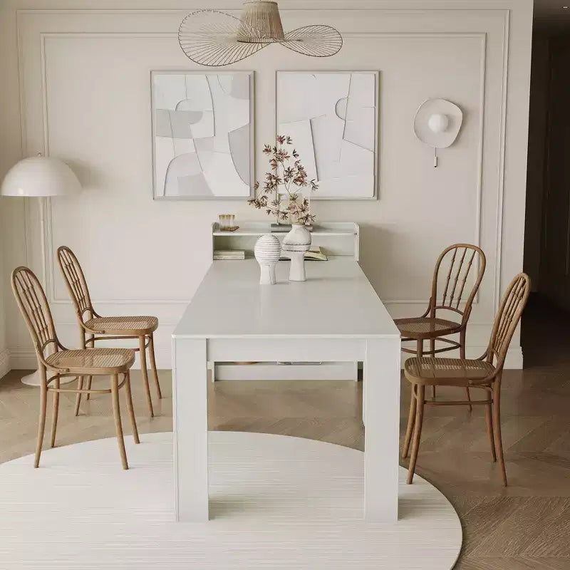 Okak 95.43IN Tavolo da pranzo moderno allungabile con contenitore, tavolo pieghevole salvaspazio con piano lungo, tavolo da cucina per sala da pranzo