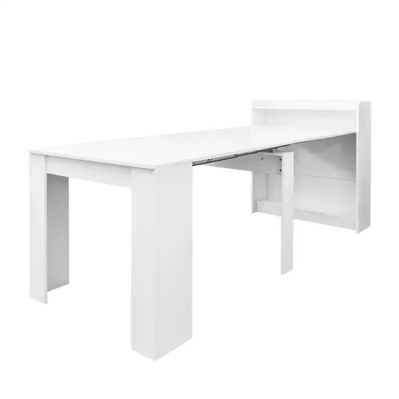 Okak 95.43IN Tavolo da pranzo moderno allungabile con contenitore, tavolo pieghevole salvaspazio con piano lungo, tavolo da cucina per sala da pranzo
