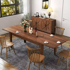 Okak 106,5IN Tavolo da Cucina Allungabile Moderno con Ampio Piano, Tavolo da Pranzo con Gambe Spesse, Tavolo Pieghevole per Soggiorno, Sala da Pranzo, Noce