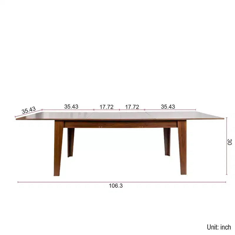 Okak 106,5IN Tavolo da Cucina Allungabile Moderno con Ampio Piano, Tavolo da Pranzo con Gambe Spesse, Tavolo Pieghevole per Soggiorno, Sala da Pranzo, Noce