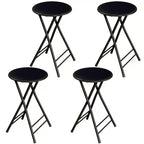 Set di 4 sgabelli da bar Lavish Home ad altezza bancone, sedie pieghevoli senza schienale da 24 pollici con capacità di 102 kg per cucina, sala ricreativa o sala giochi