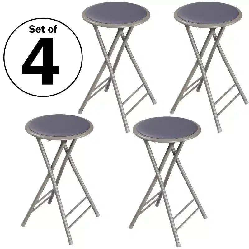 Set di 4 sgabelli da bar Lavish Home ad altezza bancone, sedie pieghevoli senza schienale da 24 pollici con capacità di 102 kg per cucina, sala ricreativa o sala giochi