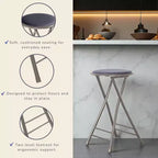 Set di 4 sgabelli da bar Lavish Home ad altezza bancone, sedie pieghevoli senza schienale da 24 pollici con capacità di 102 kg per cucina, sala ricreativa o sala giochi
