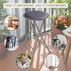 Set di 4 sgabelli da bar Lavish Home ad altezza bancone, sedie pieghevoli senza schienale da 24 pollici con capacità di 102 kg per cucina, sala ricreativa o sala giochi