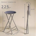 Set di 4 sgabelli da bar Lavish Home ad altezza bancone, sedie pieghevoli senza schienale da 24 pollici con capacità di 102 kg per cucina, sala ricreativa o sala giochi